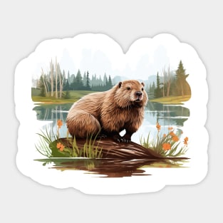 I Love Beaver Sticker